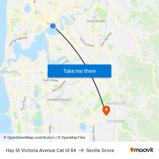 Hay St Victoria Avenue Cat Id 84 to Seville Grove map
