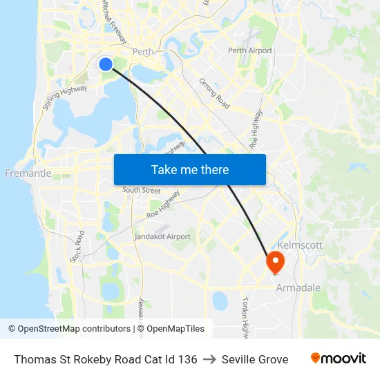 Thomas St Rokeby Road Cat Id 136 to Seville Grove map