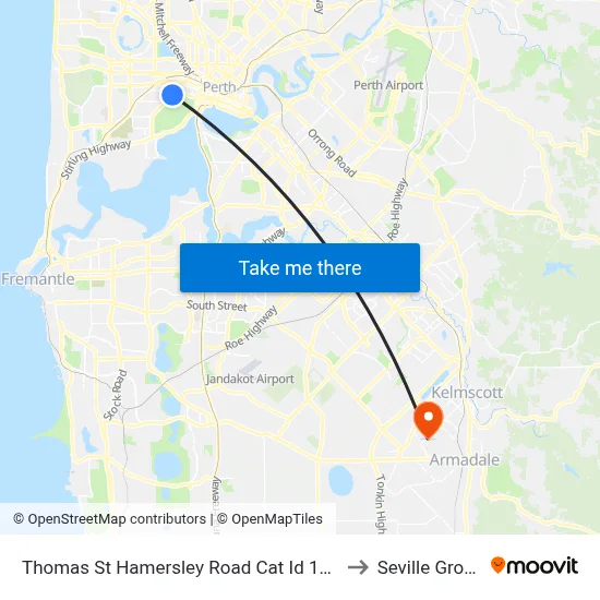 Thomas St Hamersley Road Cat Id 139 to Seville Grove map