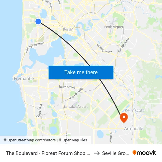 The Boulevard  - Floreat Forum Shop Ctr to Seville Grove map