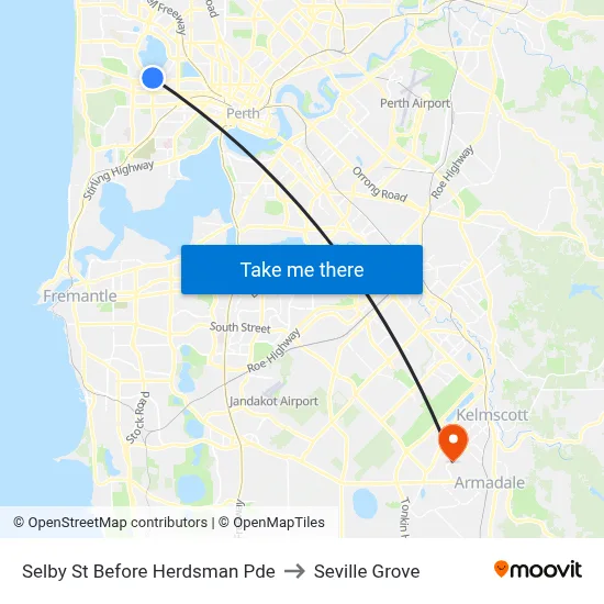 Selby St Before Herdsman Pde to Seville Grove map