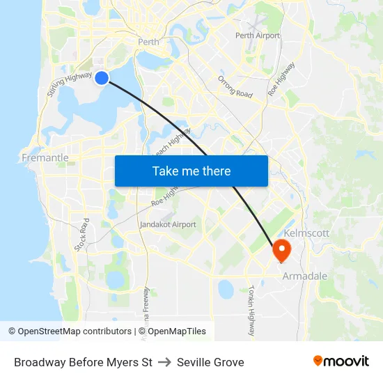 Broadway   Before Myers St to Seville Grove map