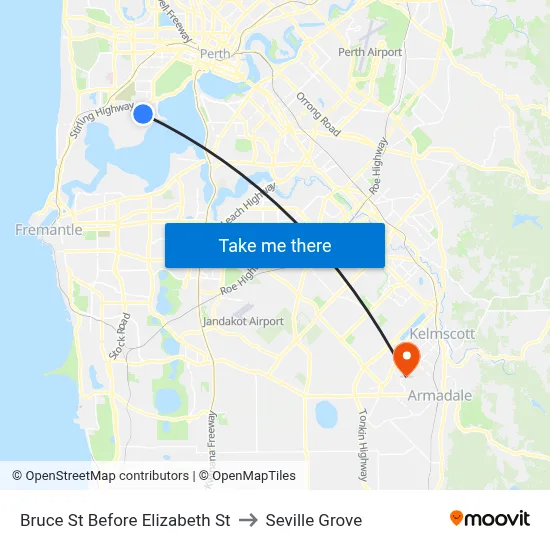 Bruce St Before Elizabeth St to Seville Grove map
