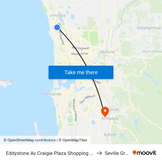 Eddystone Av Craigie Plaza Shopping Centre to Seville Grove map