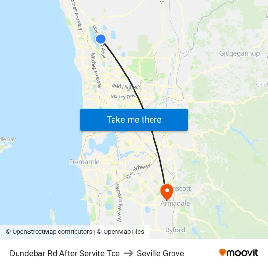 Dundebar Rd After Servite Tce to Seville Grove map