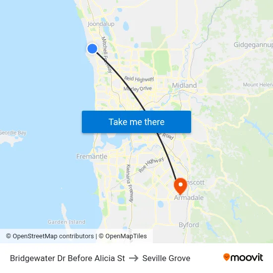 Bridgewater Dr Before Alicia St to Seville Grove map