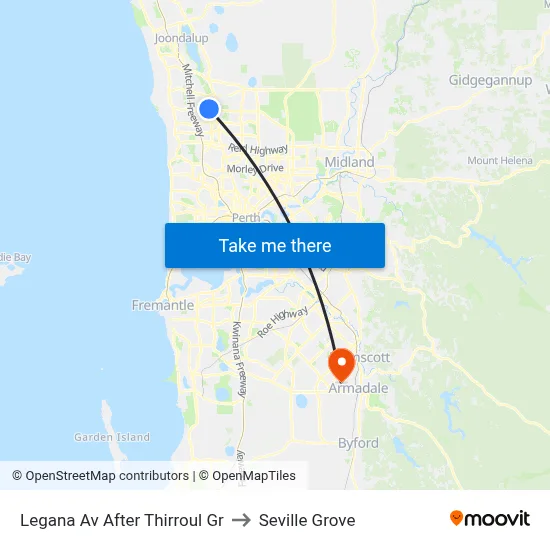 Legana Av After Thirroul Gr to Seville Grove map