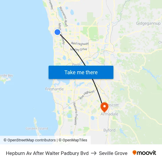 Hepburn Av After Walter Padbury Bvd to Seville Grove map