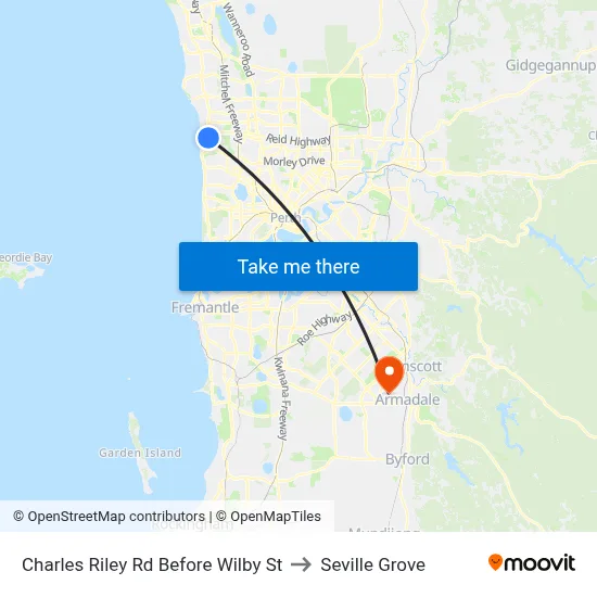 Charles Riley Rd Before Wilby St to Seville Grove map