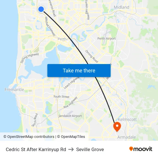 Cedric St After Karrinyup Rd to Seville Grove map