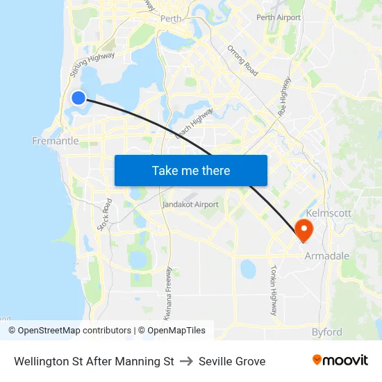 Wellington St After Manning St to Seville Grove map
