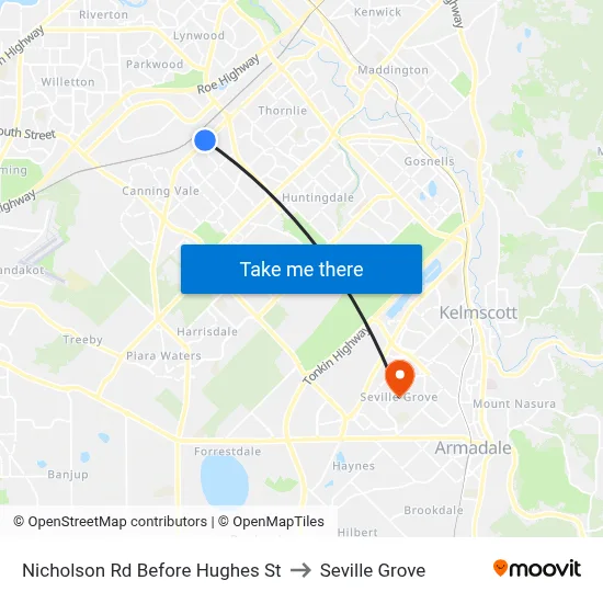 Nicholson Rd Before Hughes St to Seville Grove map