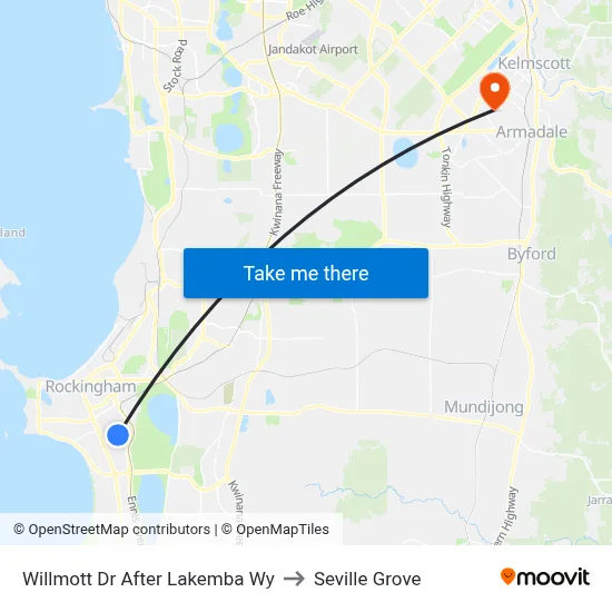 Willmott Dr After Lakemba Wy to Seville Grove map