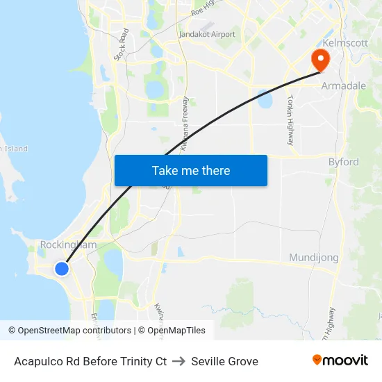 Acapulco Rd Before Trinity Ct to Seville Grove map