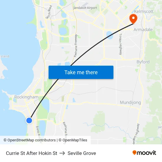 Currie St After Hokin St to Seville Grove map