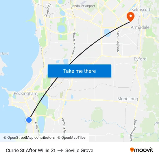 Currie St After Willis St to Seville Grove map