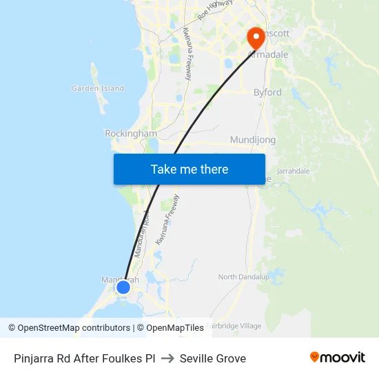 Pinjarra Rd After Foulkes Pl to Seville Grove map