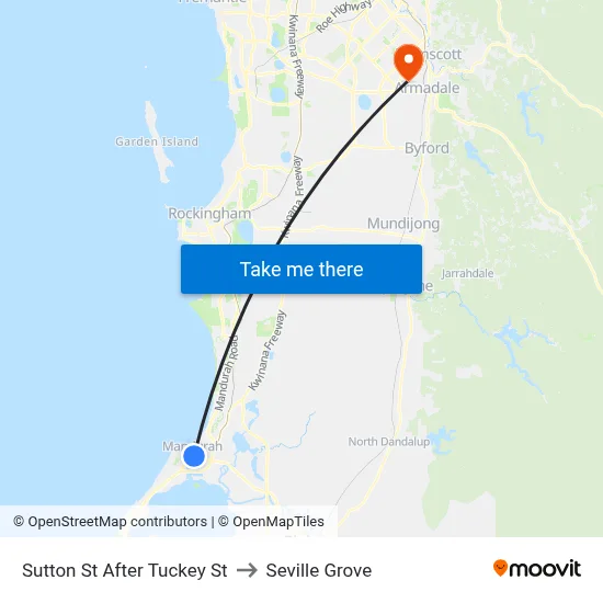 Sutton St After Tuckey St to Seville Grove map