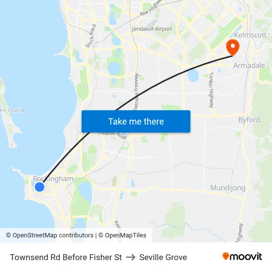 Townsend Rd Before Fisher St to Seville Grove map
