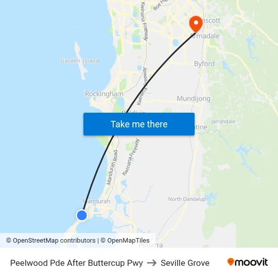 Peelwood Pde After Buttercup Pwy to Seville Grove map
