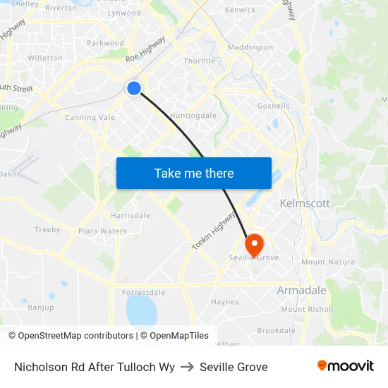 Nicholson Rd After Tulloch Wy to Seville Grove map