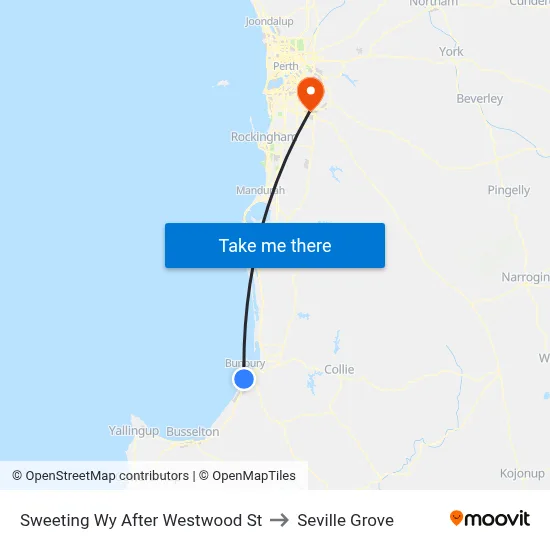 Sweeting Wy After Westwood St to Seville Grove map