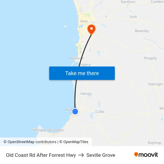 Old Coast Rd After Forrest Hwy to Seville Grove map