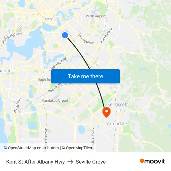Kent St After Albany Hwy to Seville Grove map