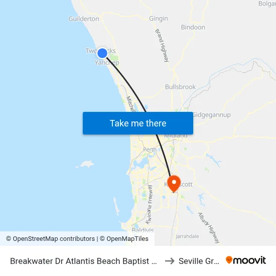 Breakwater Dr Atlantis Beach Baptist College to Seville Grove map