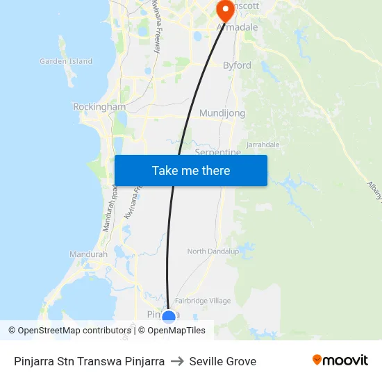 Pinjarra Stn Transwa Pinjarra to Seville Grove map