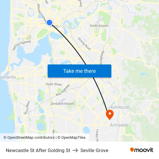Newcastle St After Golding St to Seville Grove map