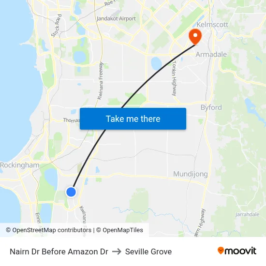 Nairn Dr Before Amazon Dr to Seville Grove map