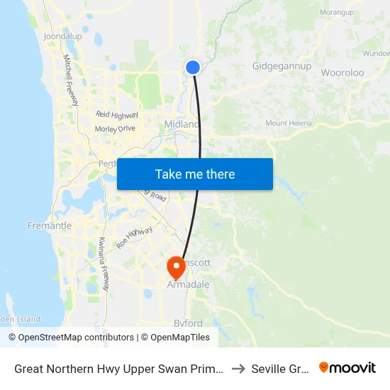 Great Northern Hwy Upper Swan Primary S1 to Seville Grove map