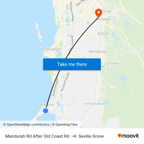 Mandurah Rd After Old Coast Rd to Seville Grove map