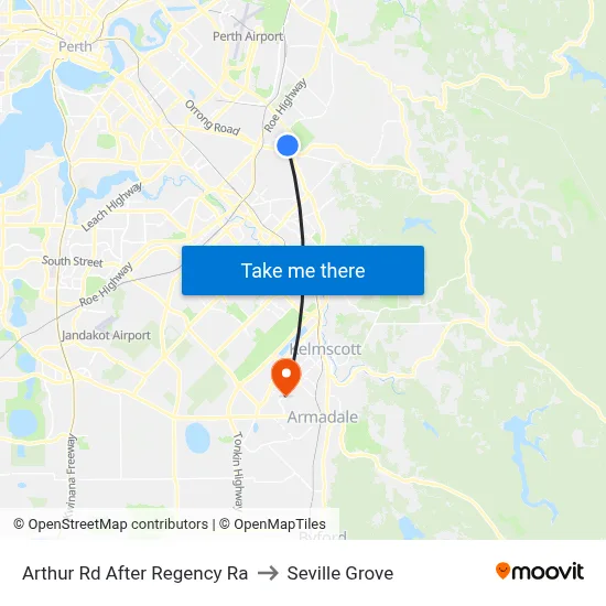 Arthur Rd After Regency Ra to Seville Grove map