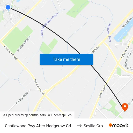 Castlewood Pwy After Hedgerow Gdns to Seville Grove map