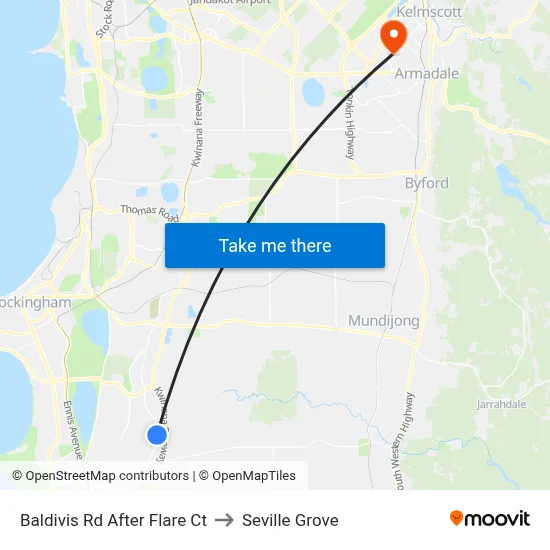 Baldivis Rd After Flare Ct to Seville Grove map