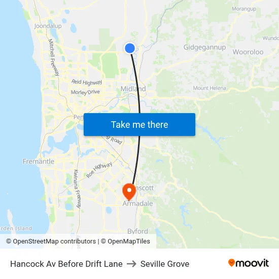 Hancock Av Before Drift Lane to Seville Grove map
