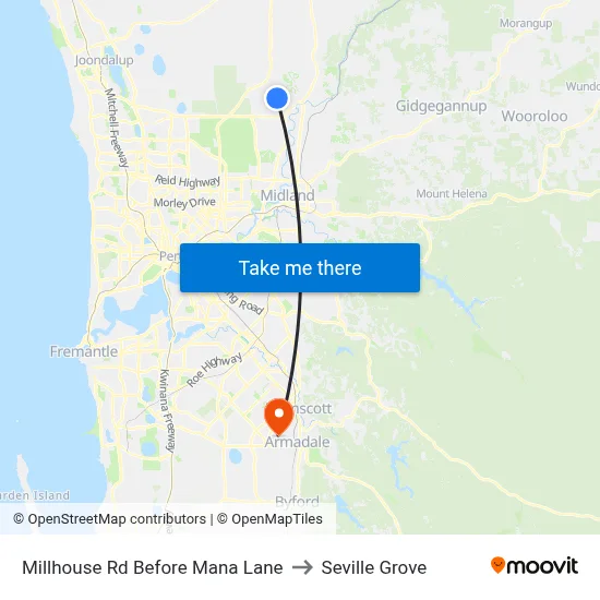 Millhouse Rd Before Mana Lane to Seville Grove map