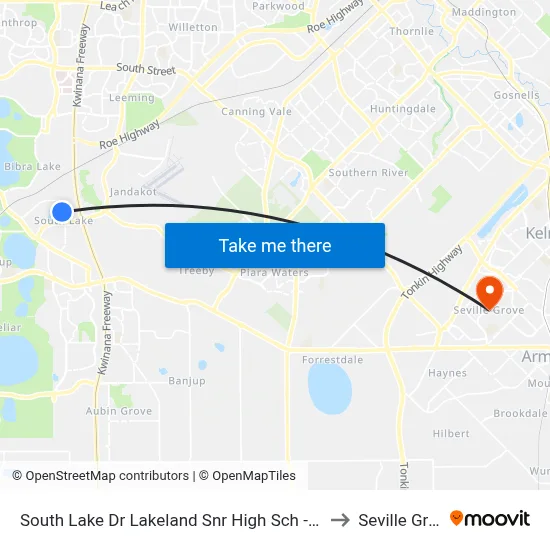 South Lake Dr Lakeland Snr High Sch - Stand 1 to Seville Grove map