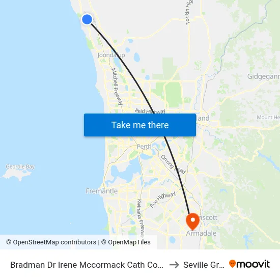 Bradman Dr Irene Mccormack Cath Coll Stand 2 to Seville Grove map