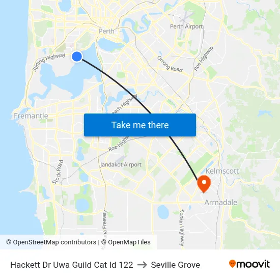 Hackett Dr Uwa Guild Cat Id 122 to Seville Grove map