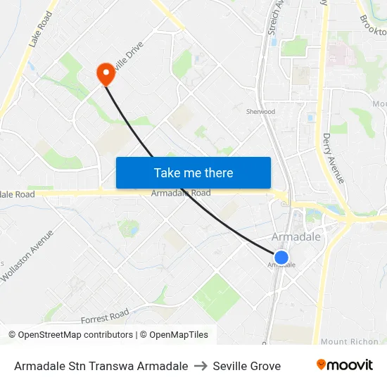 Armadale Stn Transwa Armadale to Seville Grove map