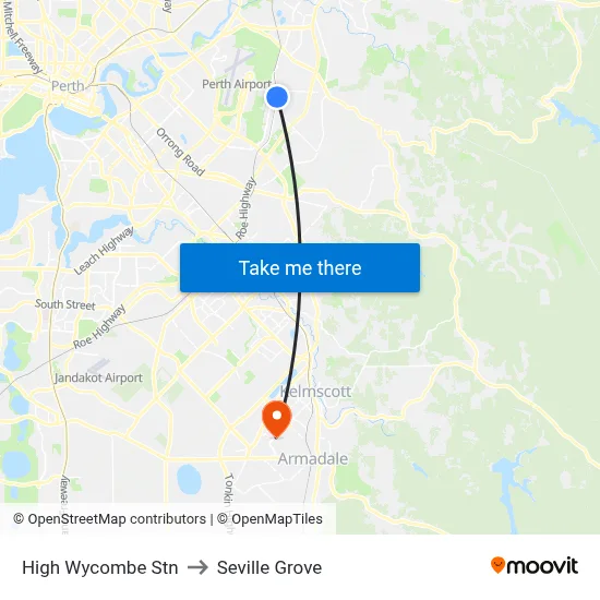 High Wycombe Stn to Seville Grove map