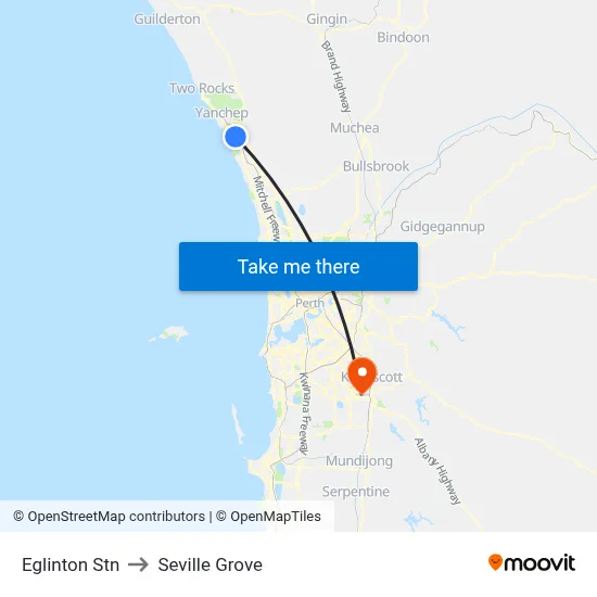 Eglinton Stn to Seville Grove map