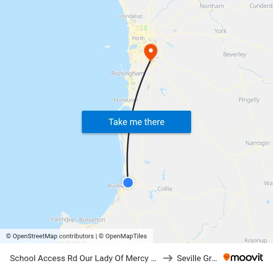 School Access Rd Our Lady Of Mercy College to Seville Grove map