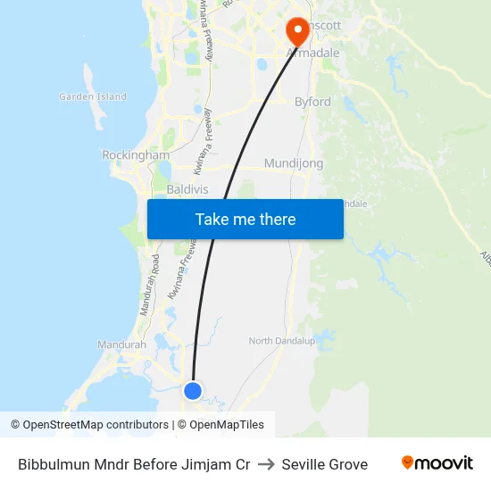 Bibbulmun Mndr Before Jimjam Cr to Seville Grove map