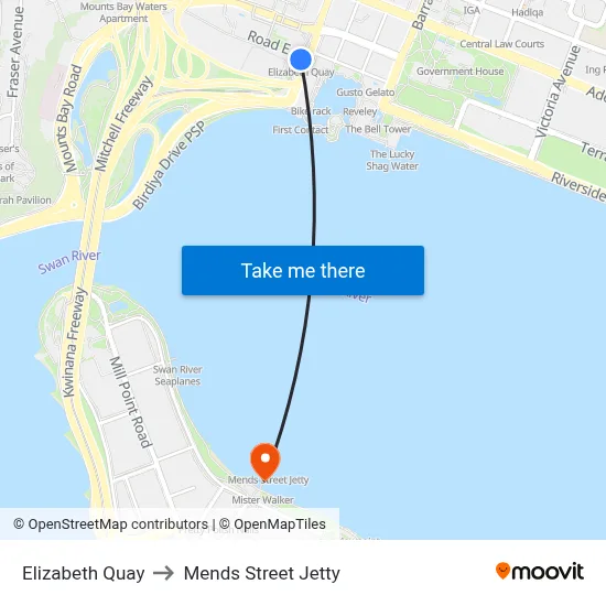 Esplanade to Mends Street Jetty map