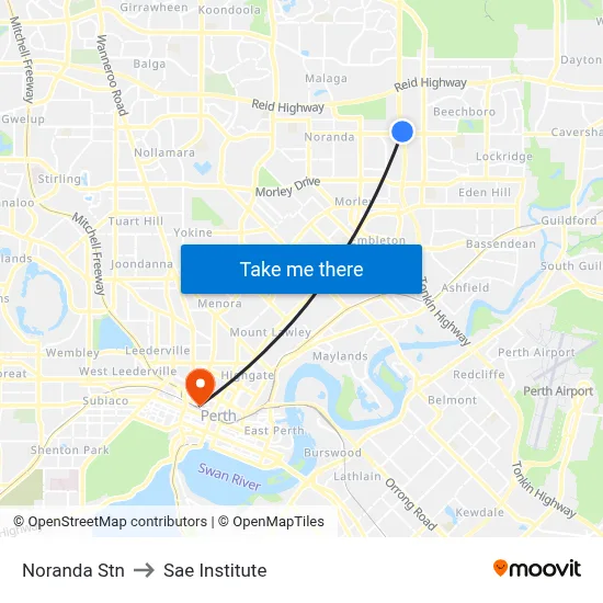 Noranda Stn to Sae Institute map