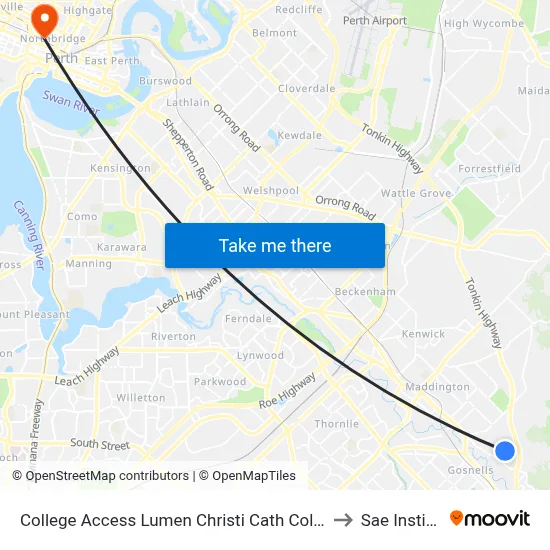College Access Lumen Christi Cath Col Stand 4 to Sae Institute map